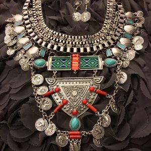 Silver Mexican Inspired Necklace
